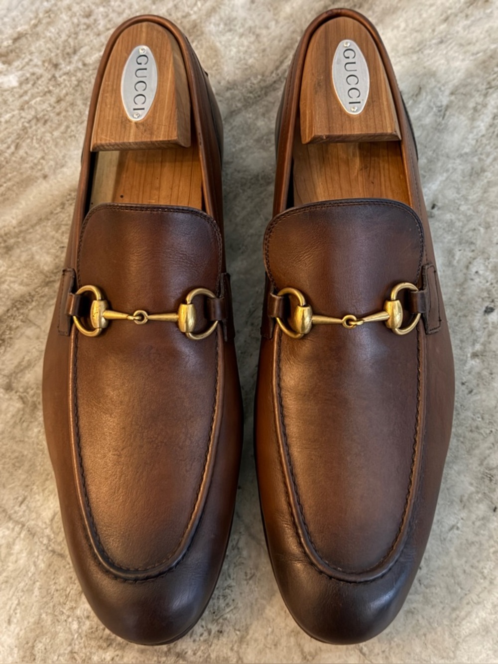 GUCCI JORDAAN Horsebit Leather Loafer Brown Ombre 9.5 / 10 US $1100 1953